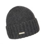 SEEBERGER | Bonnet en cachemire avec revers anthracite