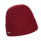 SEEBERGER | Bonnet en cachemire avec revers rouge fonc�