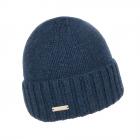 SEEBERGER | Bonnet en cachemire avec revers bleu fonc�
