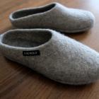 HAUNOLD | Chaussons en feutre 100% laine Made in Tyrol du Sud gris