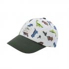 MAXIMO | Bonnet Mini Boy avec motif dinosaure blanc