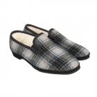 Chaussons Tissu Design � carreaux carreau/gris