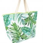 FASCHION | Sac avec imprim� tropical 52x16x38 blanc