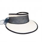 Bouclier en paille pour femme avec ruban bleu � l'arri�re pour r�guler blanc