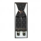 Bretelles �lastiques petit motif diamant avec top clips noir