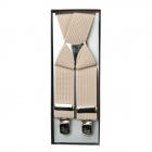 Bretelles �lastiques pour pantalons avec clips beige