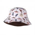 MAXIMO | Chapeau en tissu Mini Boy Dino avec lien en 100% coton blanc