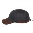 ALFONSO D'ESTE | Casquette homme bicolore � visi�re avec prot�ge-oreilles rabattable bleu