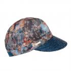 SEEBERGER | Casquette de baseball pour femme avec tissu floral et visi�re en paille bleu moyen