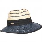 SEEBERGER | Paperbraid mix Fedora bleu fonc�