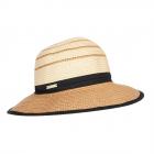 SEEBERGER | Chapeau d'�t� pour femmes en tissu et paille de papier tress�e beige