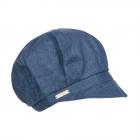 SEEBERGER | Casquette gavroche femme coton lin bleu
