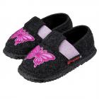 GIESSWEIN | Teichland Chaussons mi-hauts en laine vierge fille motif papillon anthracite