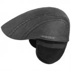 STETSON | Casquette plate avec cache-oreilles pour homme noir