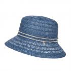 FASHION | Chapeau cloche pour femme en papier tiss� avec cha�ne en lurex et strass bleu