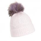 SEEBERGER | Bonnet tricot cachemire soie avec revers avec pompon lilas
