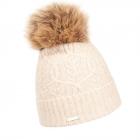 SEEBERGER | Bonnet tricot cachemire soie avec revers avec pompon camel