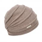 SEEBERGER | Chaussette en laine bouillie avec zigzag marron clair