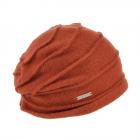 SEEBERGER | Chaussette en laine bouillie avec zigzag brun moyen