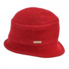 SEEBERGER | Cloche en laine foul�e pour femme rouge feu