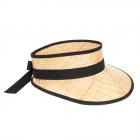 HUTTER | Visi�re pare-soleil en paille naturelle avec bande d�corative noire noir
