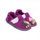 NANGA | Chaussons fille avec semelle antid�rapante et motif h�risson en laine vierge bordeaux