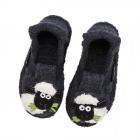 NANGA | Chaussons Kids avec semelle antid�rapante et motif Shauny le mouton en laine vierge anthracite