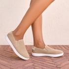GIESSWEIN | Wood Sneaker Slip-On Femmes Marron sable sable