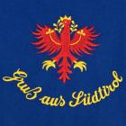 Tablier bleu avec motif : Salutations du Tyrol du Sud bleu