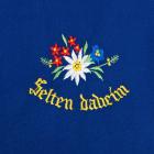 Tablier bleu avec motif : Selten daheim bleu