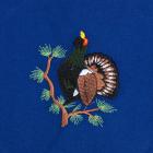 Tablier bleu avec motif : coq de bruy�re bleu
