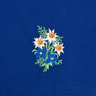 Tablier bleu avec motif : bouquet de fleurs bleu