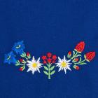 Tablier bleu avec motif : fleur bleu