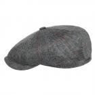STETSON | Casquette plate pour hommes 100% soie orn�e de chevrons anthracite