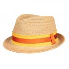 STETSON | Trilby en paille de raphia crochet�e � la main avec un n?ud bicolore frappant nature