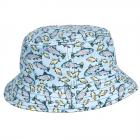 STETSON | Chapeau de p�cheur r�versible en coton avec motif de poisson tr�s tendance bleu clair