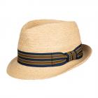 STETSON | Chapeau homme Trilby en raphia avec bande d�corative en reps multicolore nature