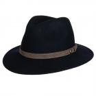 HUTTER | Chapeau feutre premium avec garniture de ruban en cuir bleu