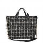 MODE | sac � provisions en tweed 34x37x14 noir