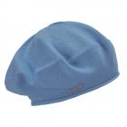 SEEBERGER | B�ret tricot� pour femme en 100% coton avec bord roul� p�trole