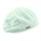 SEEBERGER | B�ret tricot� pour femme en 100% coton avec bord roul� vert clair