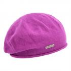 SEEBERGER | B�ret tricot� pour femme en 100% coton avec bord roul� viola
