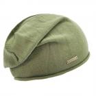 SEEBERGER | B�ret tricot� pour femme en 100% coton avec bord roul� vert