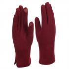 FASHION | Gants femme �cran tactile en jersey avec doublure polaire bordeaux