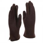 FASHION | Gants femme �cran tactile en jersey avec doublure polaire marron