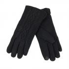 FASHION | gants de jersey pour femmes tresses dans le dos toucher noir