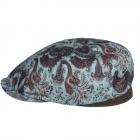 ALFONSO D'ESTE | Casquette plate � huit panneaux avec motif paisley 100% lin original
