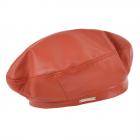 SEEBERGER | B�ret en cuir pour femme rouge-brun