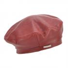 SEEBERGER | B�ret en cuir pour femme rouge fonc�