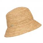 SEEBERGER | Chapeau de p�cheur en paille raffin�e ray�e sable